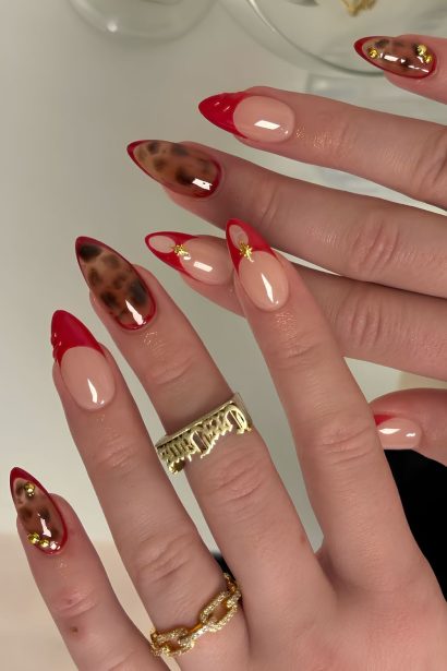 red nails inspiration look 1