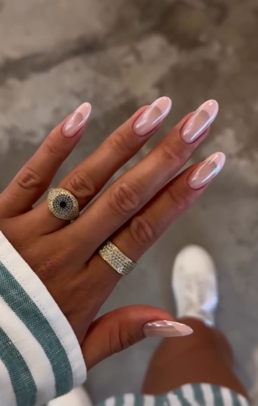 French ombre nails with 2000 french tip nails, burgundy french tip, almond tip, black tip with.