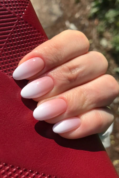 Short square french tip nails with double french tip nails, winter nails, chrome, green tip.