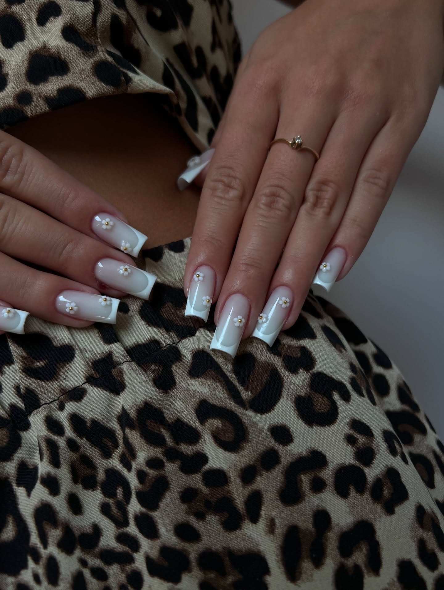 Long french tip nails with pearl french tip nails, short nails ideas, white, gold.