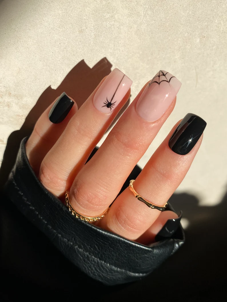 Halloween nails ghost with halloween nails inspo, summer nails, gel, brown tones.