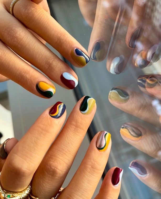 November nails short with classy birthday nails and brown nail inspo almond