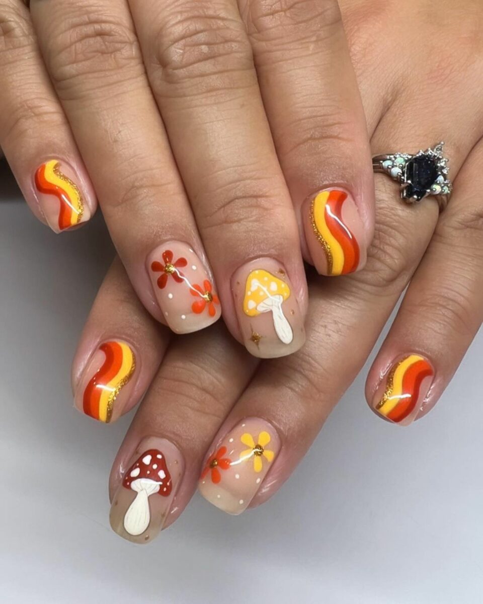 November dip nails with fall winter nails in october tones