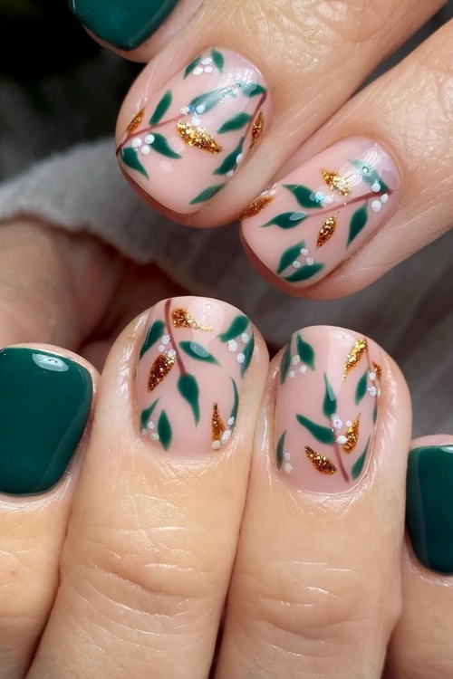 November nails acrylic with fall halloween nails ideas