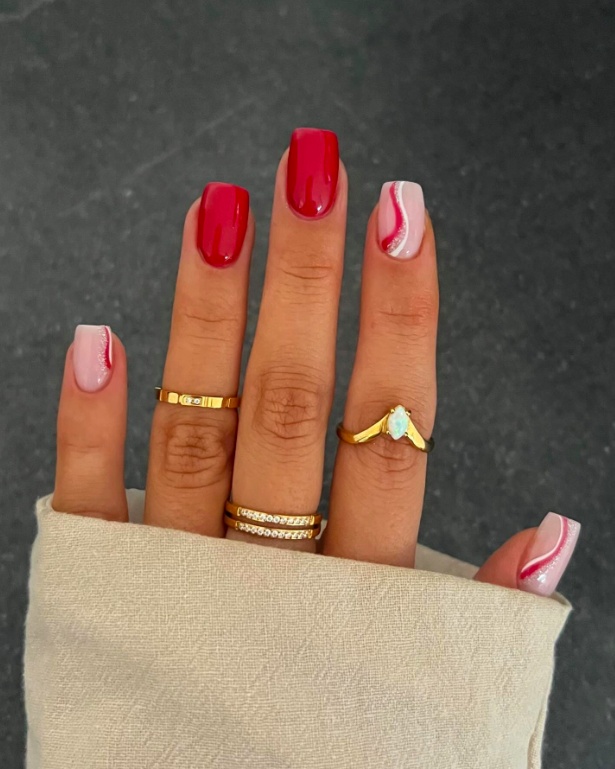 December nails with short nail designs in dip style