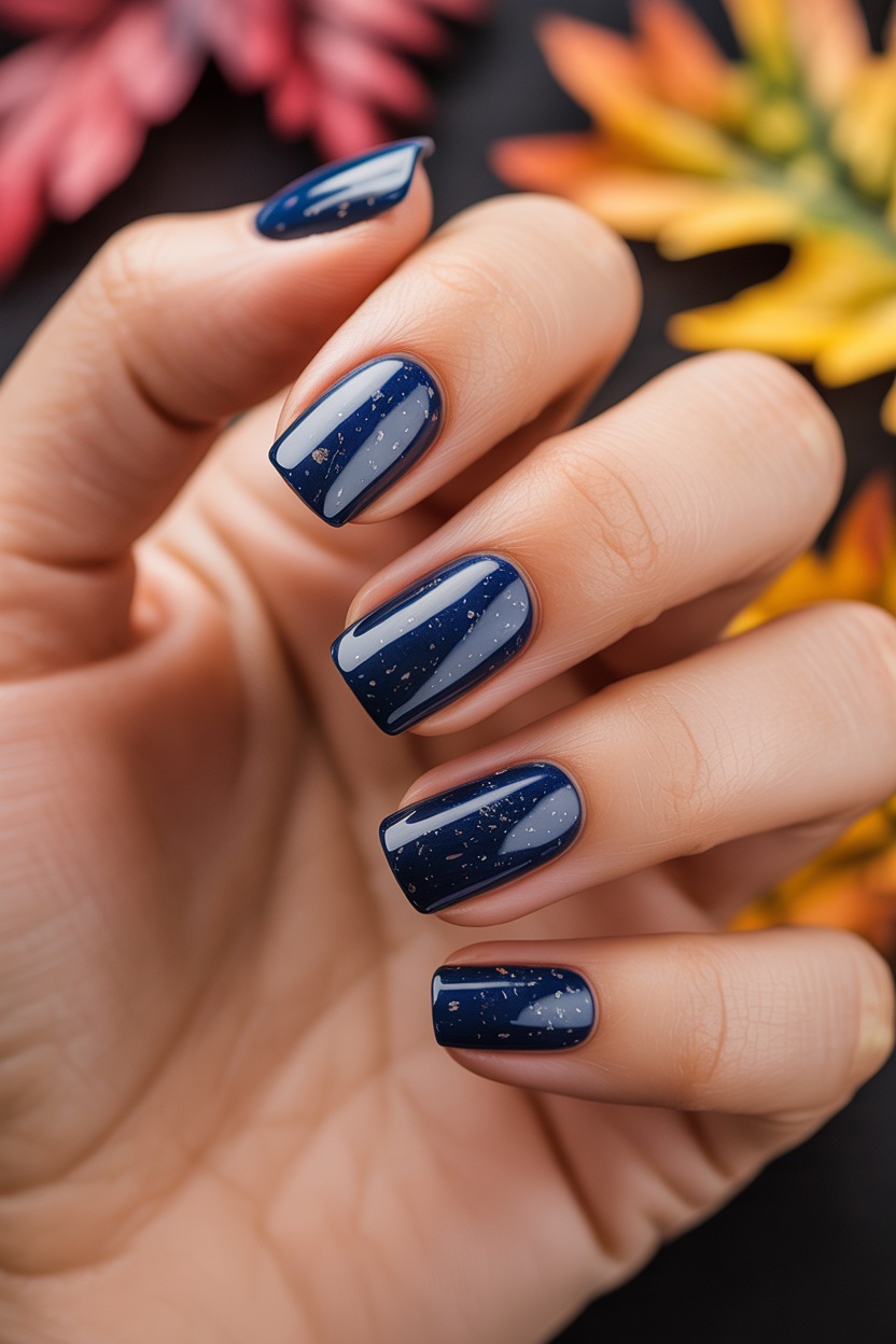 simple october nails, fall nail ideas square, cool nails