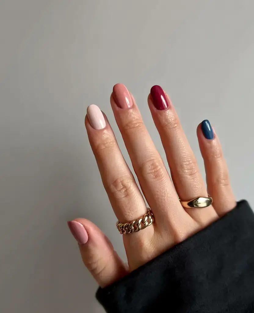 cute october nails, birthday nails, fall colors