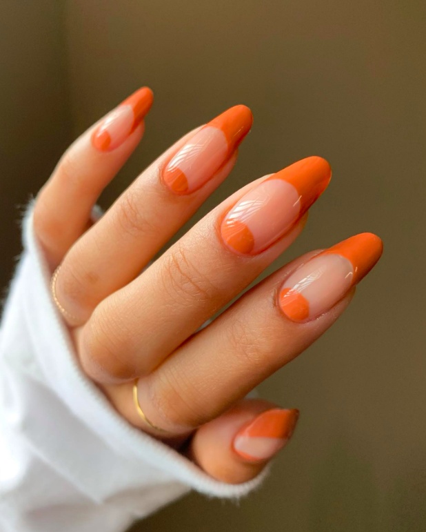 october gel nails, autumn halloween nails, for