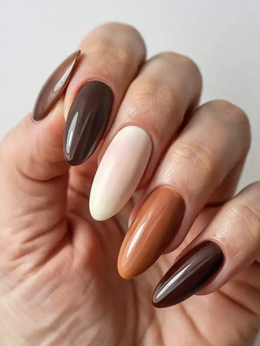 cute halloween nail designs, brown fall nails