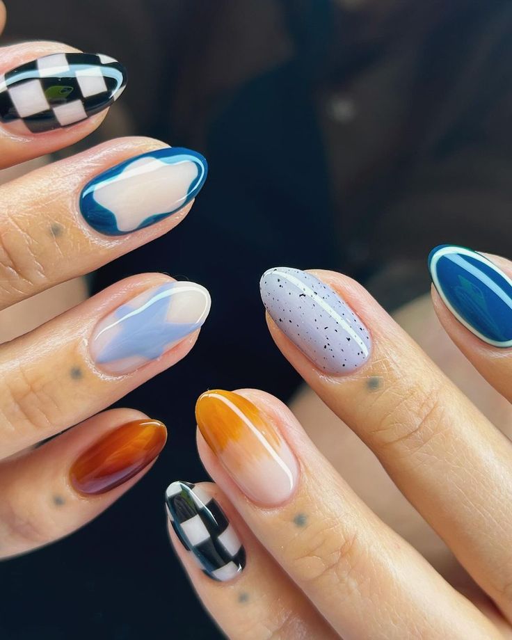 september nail ideas almond, for playful patterns