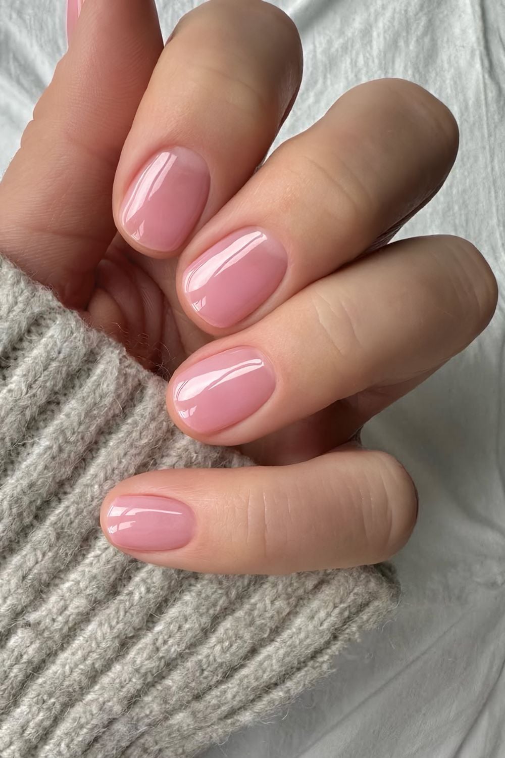 cute september nails, charming pink gloss