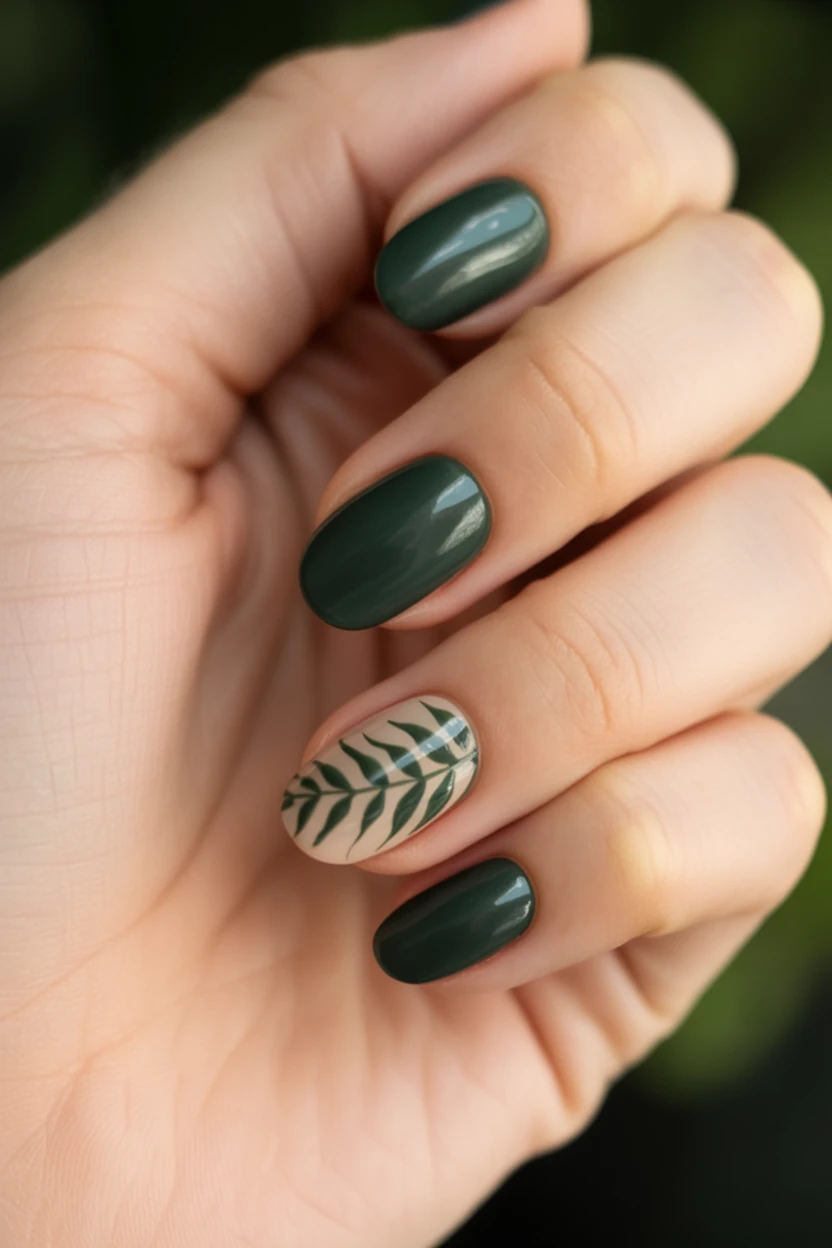 autumn nails short square, earthy tones