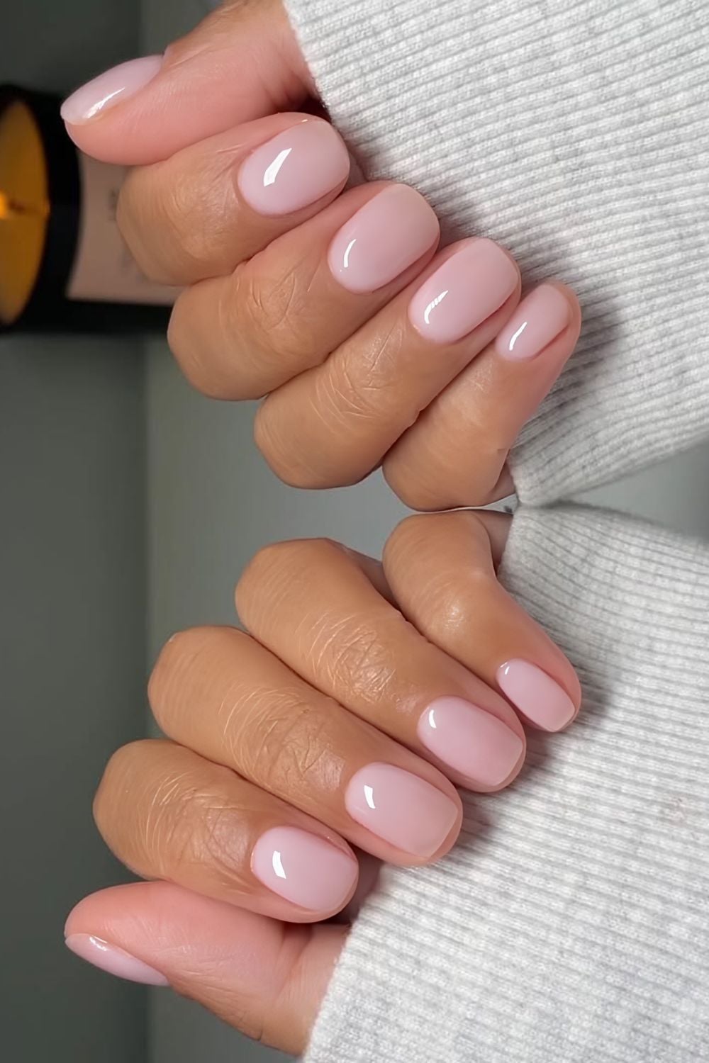 cute fall almond nails, warm plaid design