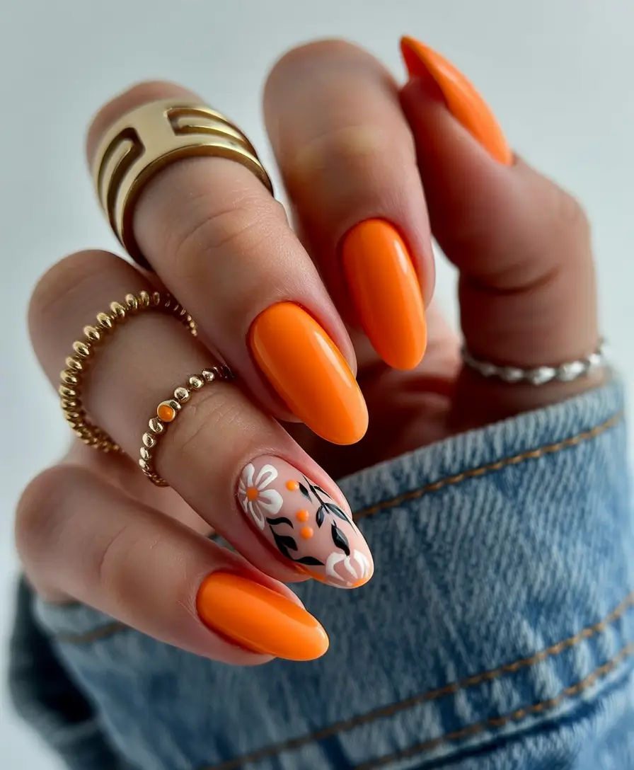 autumn ombre nail designs, bold autumnal ombre
