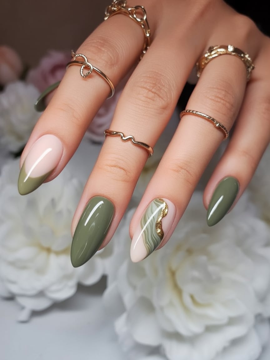 ombre nails with design ideas, creative floral ombre