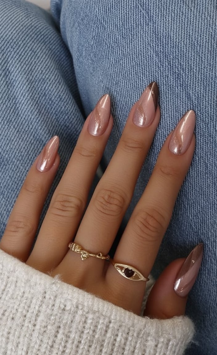 Fall nail inspo, autumn nails almond shape