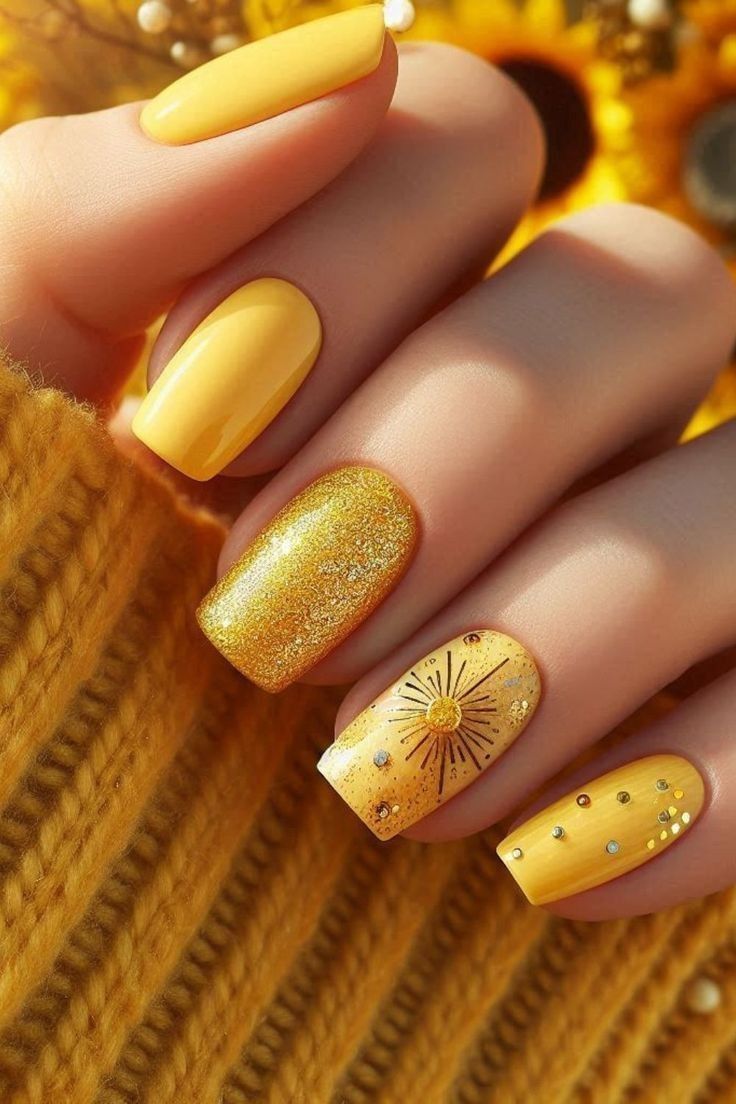 thanksgiving almond nails with gingerbread nails and pink nails, golden shimmer.
