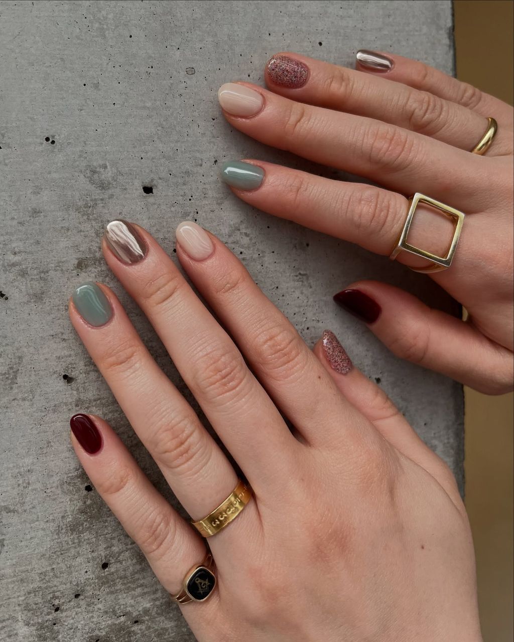 thanksgiving french tip nails, november nails ideas square, grinch nails designs, sleek design.
