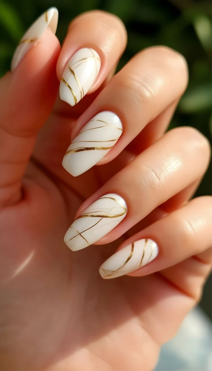 thanksgiving nails almond shape, november french tip nails, cute, elegant marble.