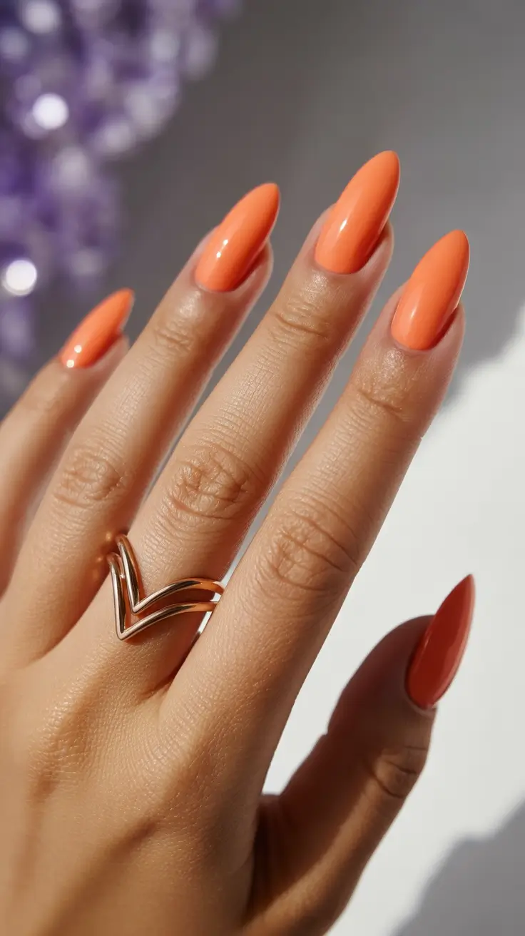 nude almond nails with gold almond nails and baddie almond nails featuring simple almond nails designs in light pink.