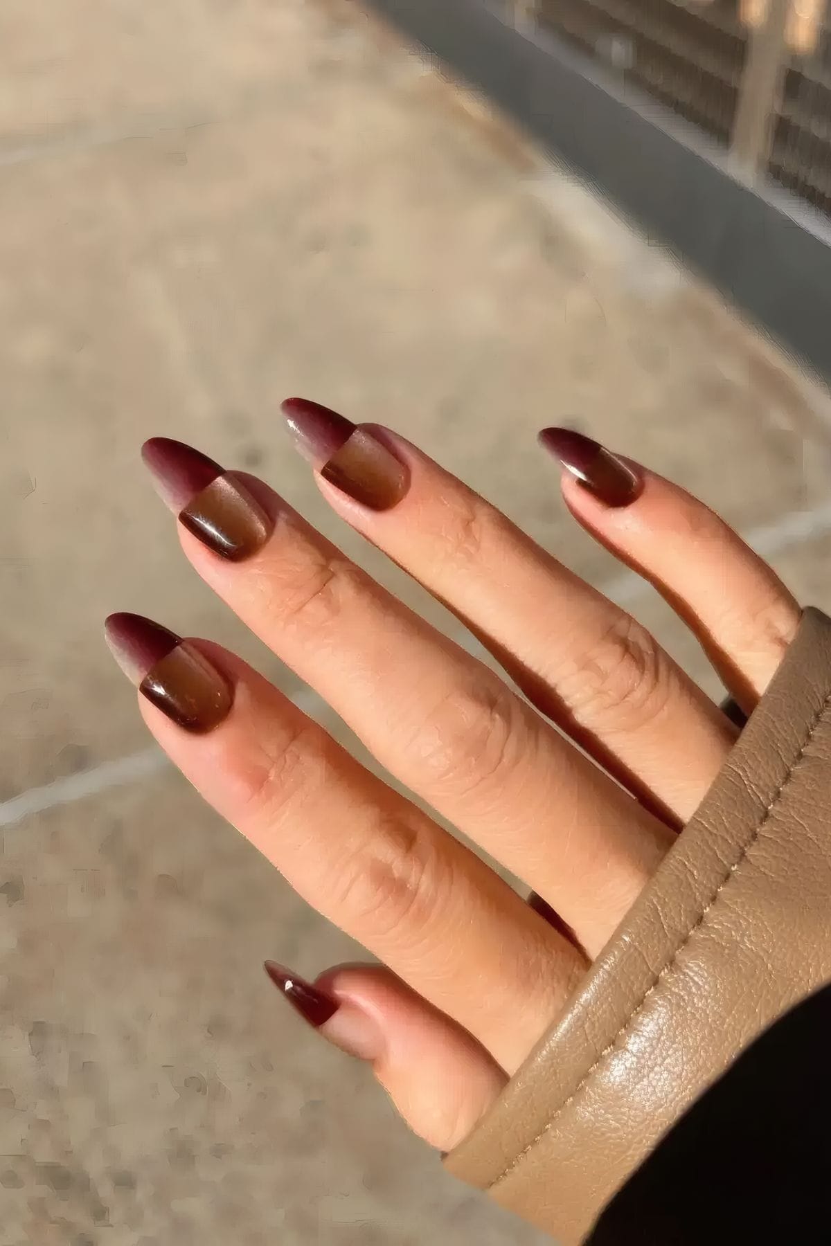 long almond acrylic nails with gel x nails almond featuring milky pink nails in nude minimalist style.