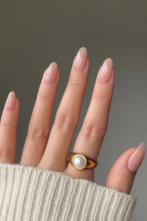 almond shaped nails designs with nails 2026 trends in pink nail inspo for spring with black french tip.