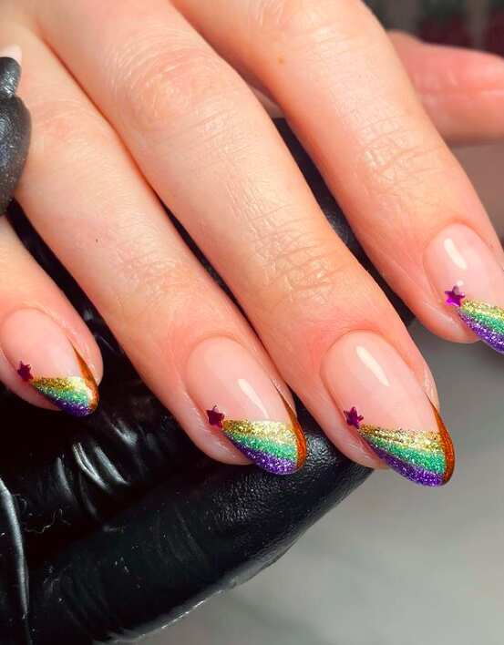 Purple birthday nails, aries birthday nails, almond baddie nails, bright summer nails, 20th