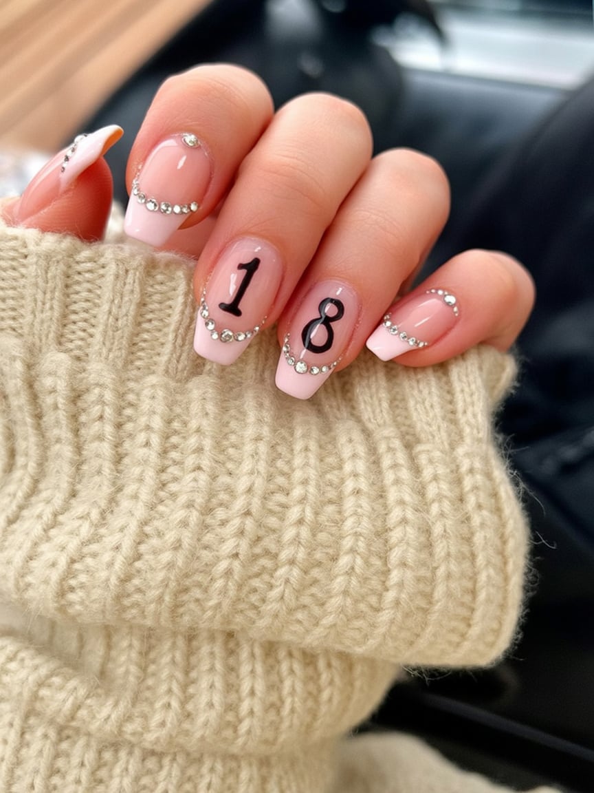 18 birthday nails, 16 birthday nails, almond acrylic nails designs, birthday cake ideas, march