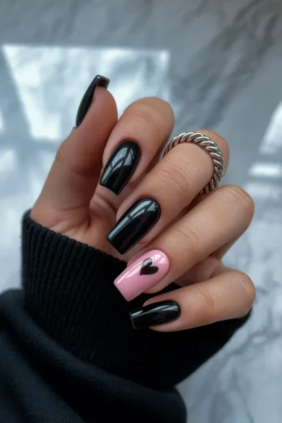 black nails inspiration look 1