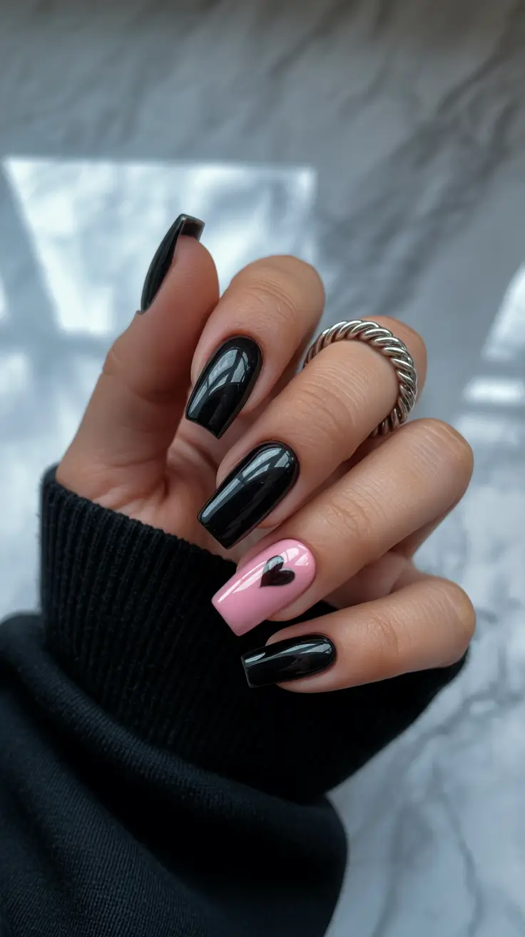 black nails inspiration look 1