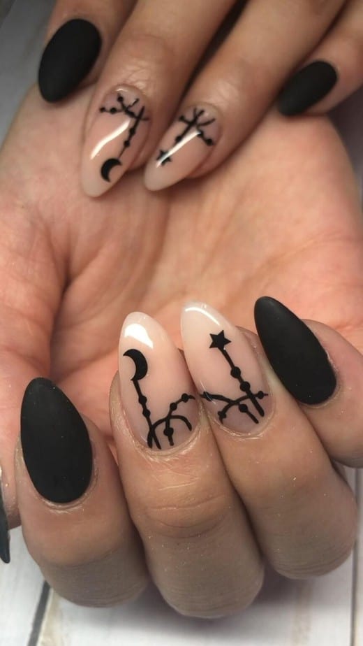 Trendy black summer nails, black nails trendy, black nail designs, halloween, with.