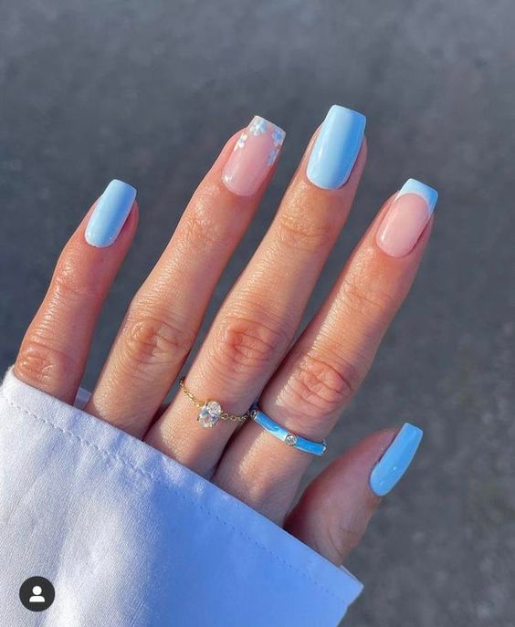 Blue toe nails with navy blue nails ideas, baby blue nail art, with deep tones