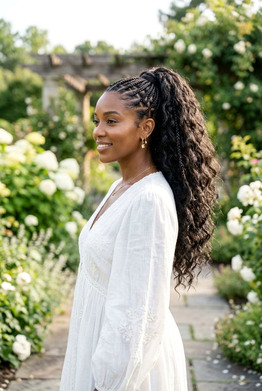 boho french curl braids, boho stitch braids, small boho knotless, curly goddess braids, burgundy knotless, jumbo