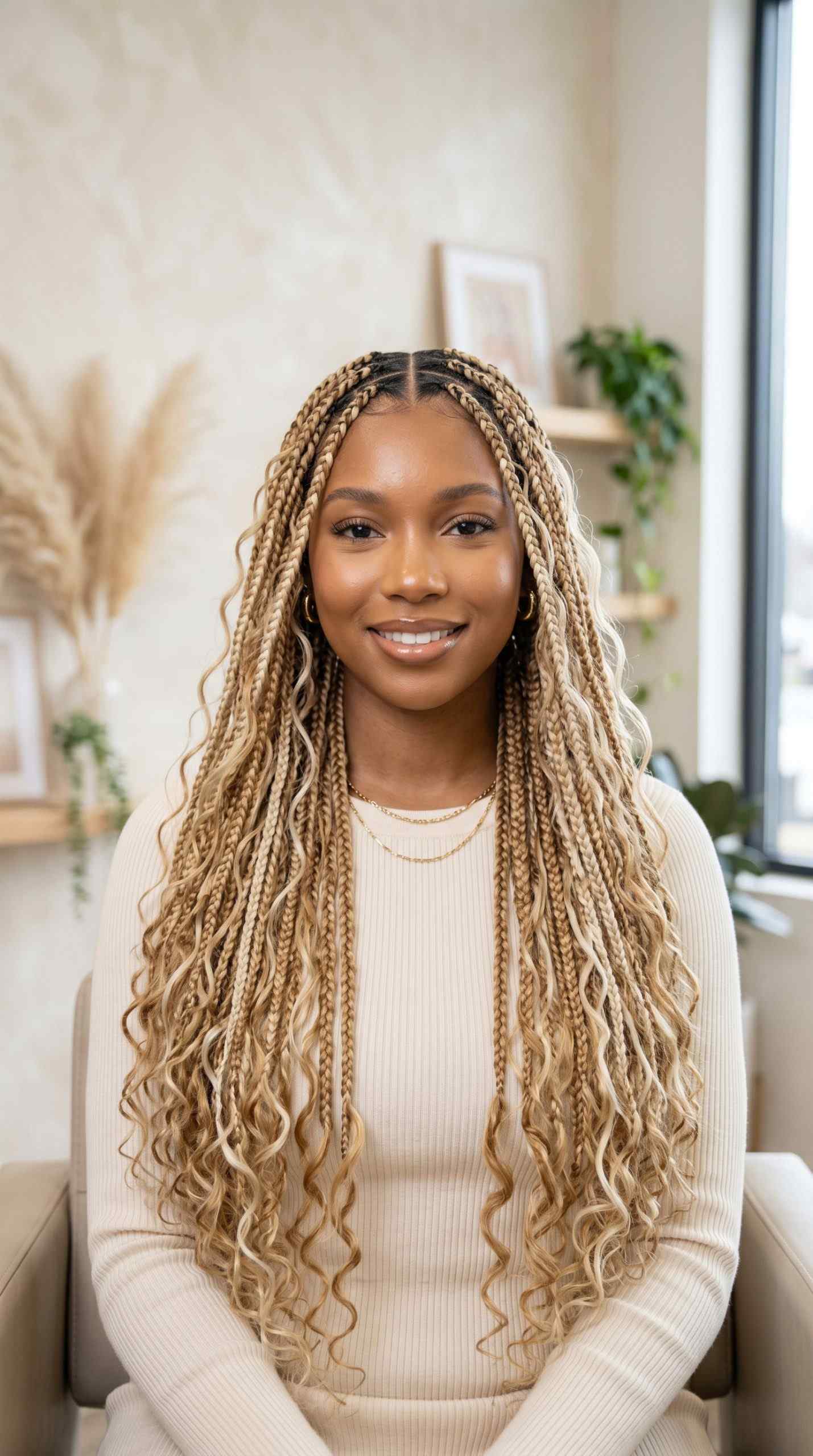 xs boho knotless braids, big boho braids, simple braided hairstyles, fulani, how to style short