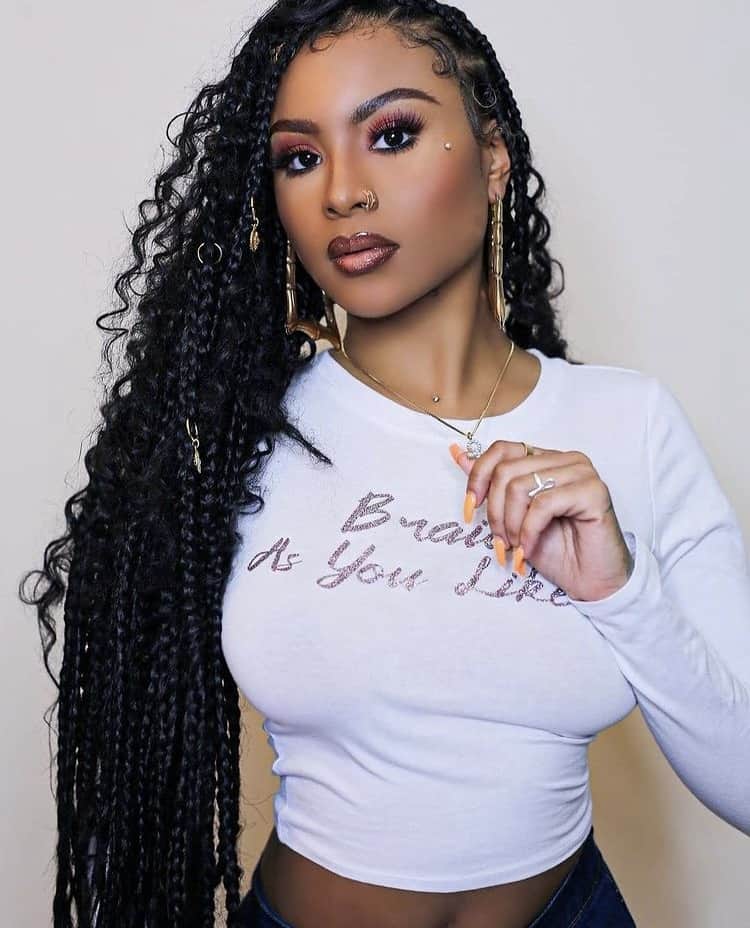 body wave boho braids, pink boho braids, fulani braids hairstyles designs, large knotless, large