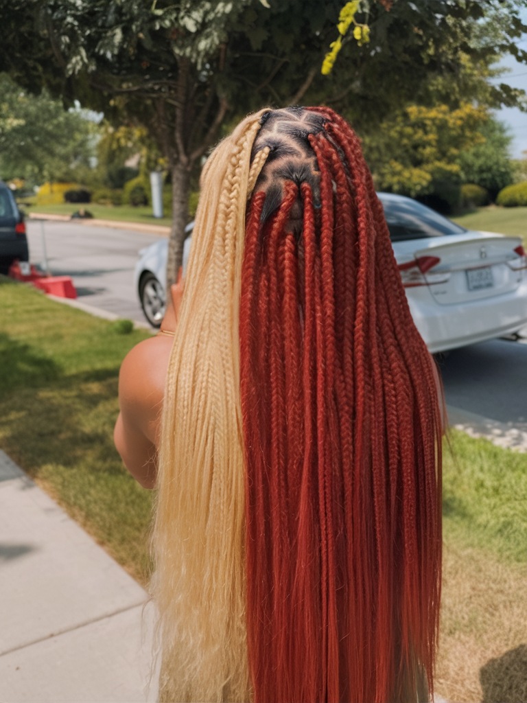 Braided hairstyles for teens, burgundy braided hairstyles, curly braids, half braids half curls, ponytail black women, girls kids