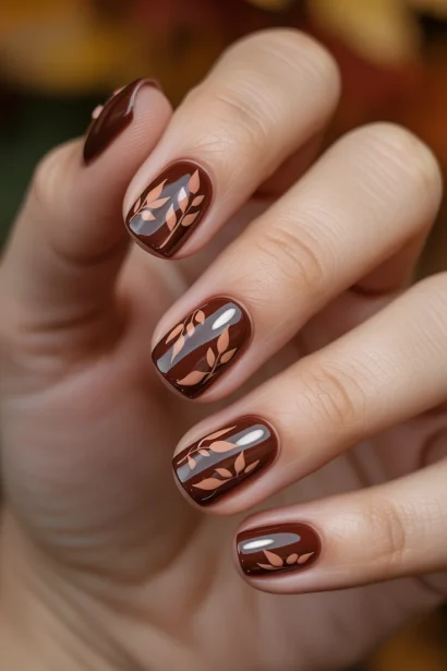 brown fall nails inspiration look 1