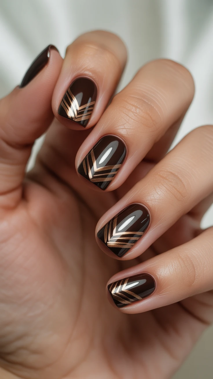 brown and orange nails fall with fall nail inspo for seasonal transitions