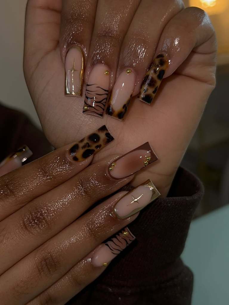 brown fall nails short with autumn nails french tips, seasonal sophistication
