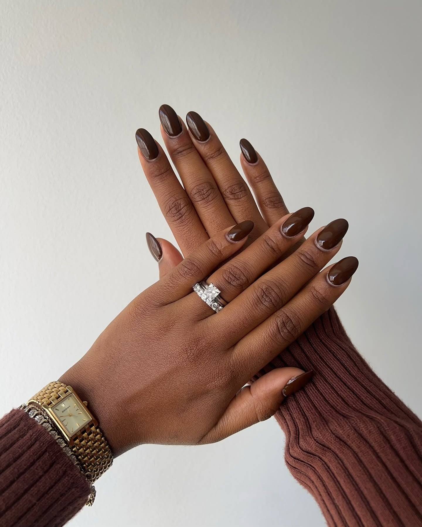 light brown fall nails with brown fall nail ideas