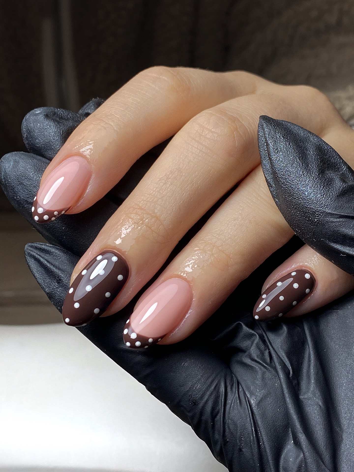 fall nails brown french tip with burnt orange french tip nails