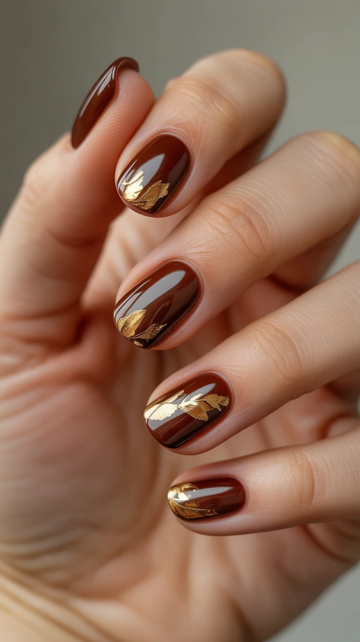 brown nail design ideas with thanksgiving nail designs