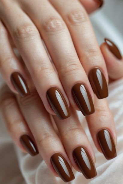 brown nails inspiration look 1