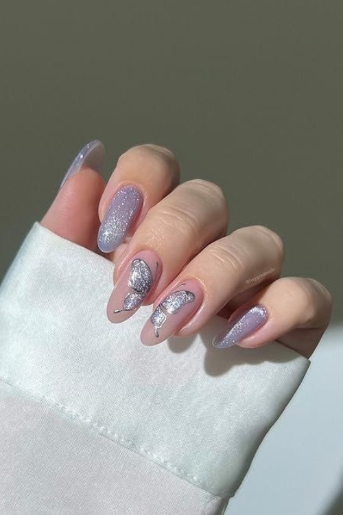 Black cat eye nails, royal blue cat eye nails, dark feminine nails, brown, hot pink