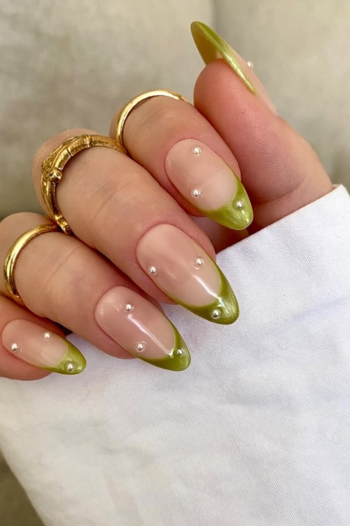 Cat eye valentines day nails, cat eye butterfly nails, short artsy nails, orange, butterfly