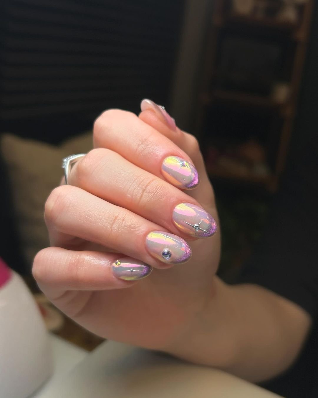 Pearl cat eye nails, light purple cat eye nails, black cateye nails, red christmas, light purple