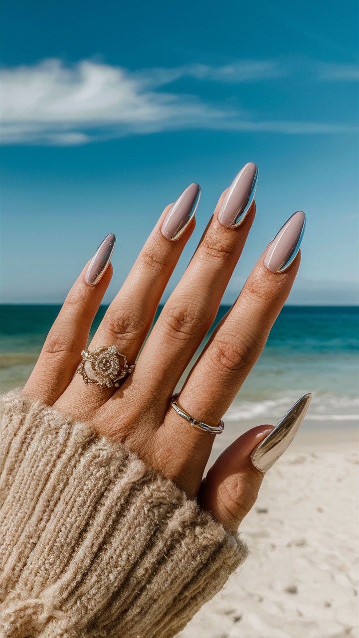 Classy winter nails, classy fall nails short, trending summer nails, elegant autumn nails, christmas short, beige.