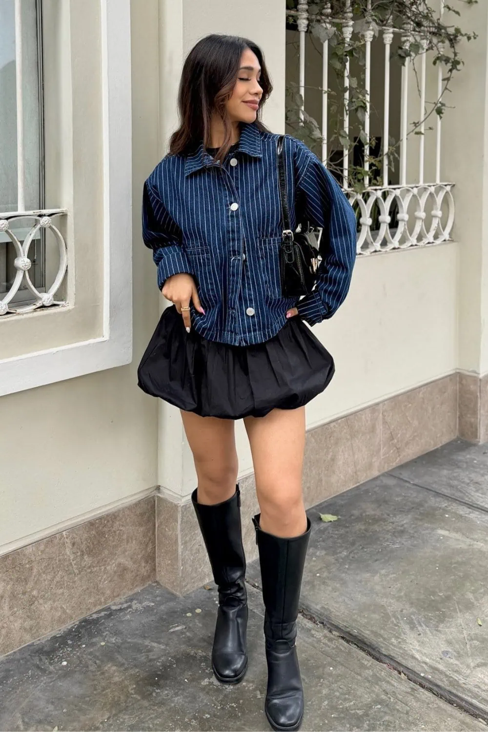 black coquette outfit with gothic touches