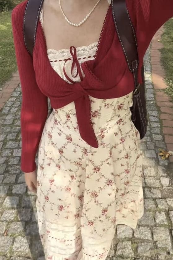 white coquette outfit with goth elements