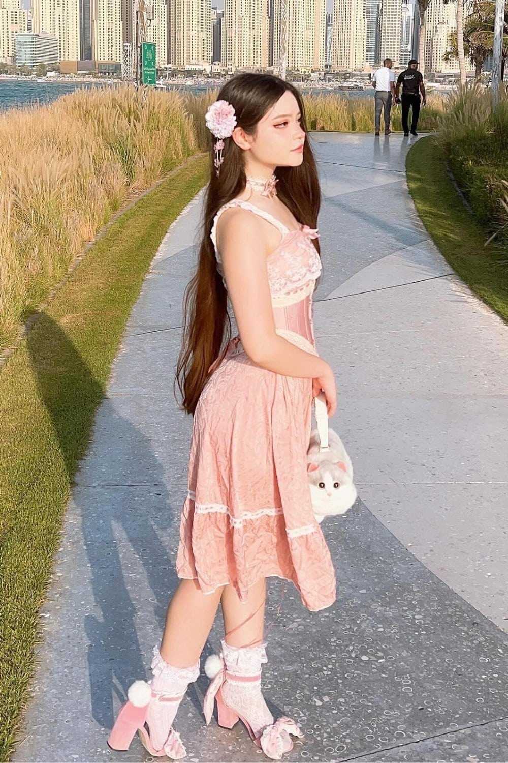 coquette skirt outfit with Christmas charm